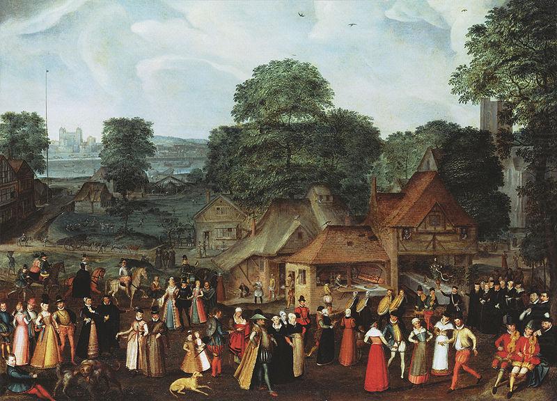 A Fete at Bermondsey or A Marriage Feast at Bermondsey, joris Hoefnagel